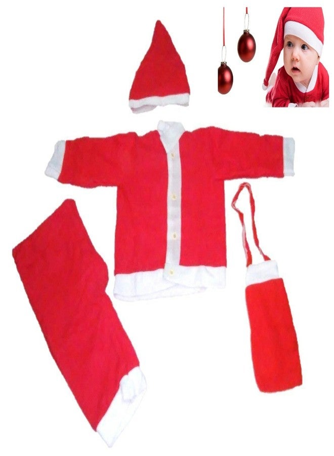 Jiada Synthetic Santa Claus Dress Costume (Red, 0-1 Years) - Image 1